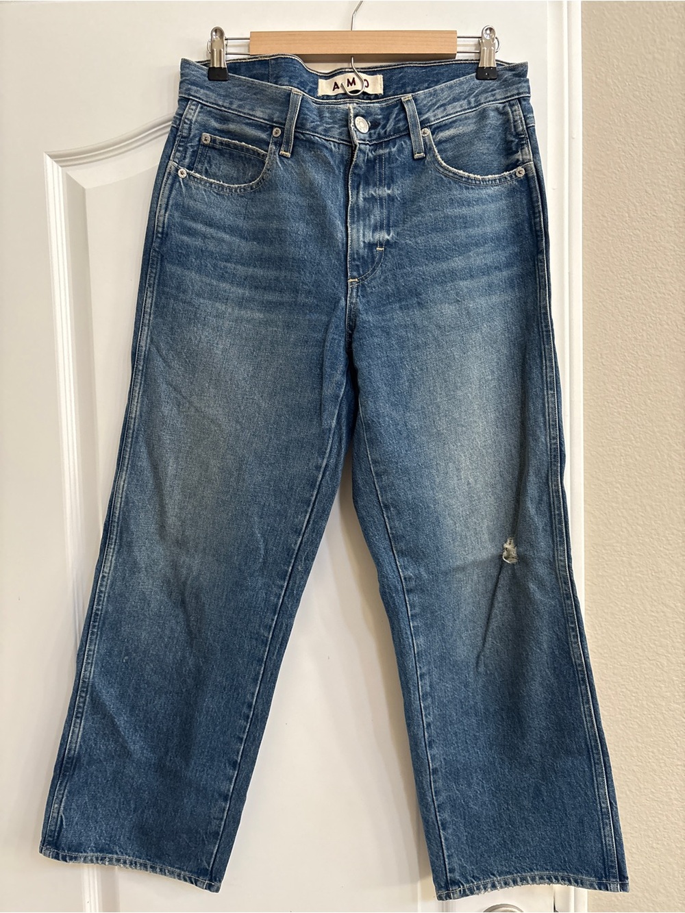 AMO Billie High-Rise Straight Leg Jeans — Blue